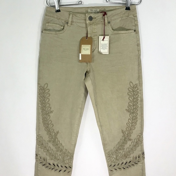Tru Luxe Jeans Lasercut Embroidered NWT Size 6 Skinny Ankle - Picture 2 of 6